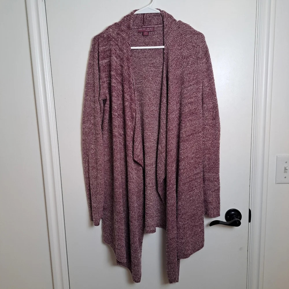 Barefoot Dreams Pink CozyChic Lite Island Wrap Drape Front Sweater Cardigan S/M